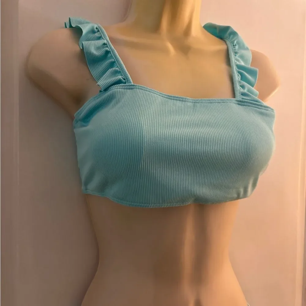 Girls Soly Hux Aqua Ruffle Bikini Swimsuit Sz youth 12/13